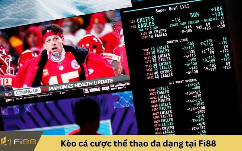 Kèo cá cược thể thao đa dạng