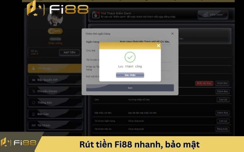 Rút tiền Fi88 nhanh, bảo mật