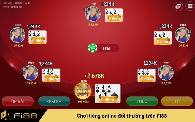 Chơi liêng online đổi thưởng trên Fi88